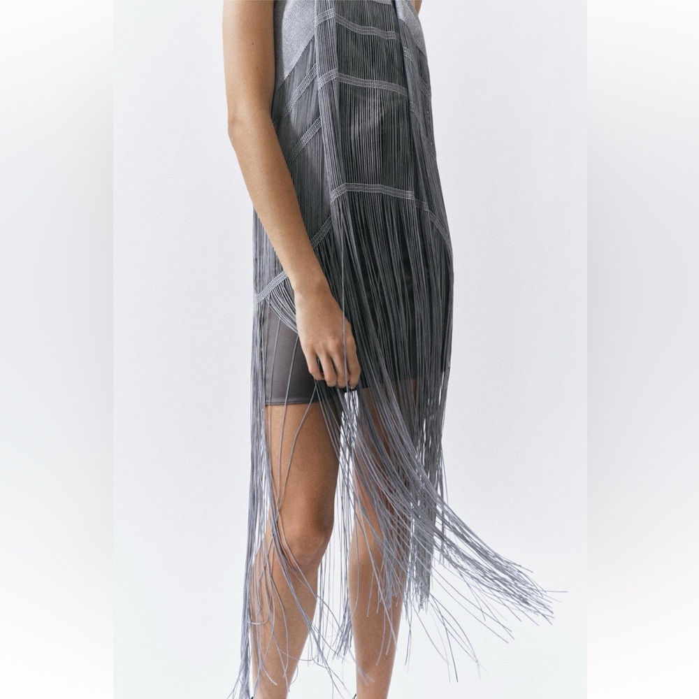 FRINGED MINI DRESS - Picture 8 of 14